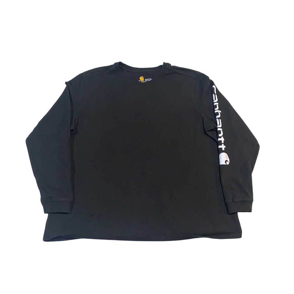 Carhartt Womens 1X Black Long Sleeve Graphic Logo T-Shirt 103401 001 Cotton